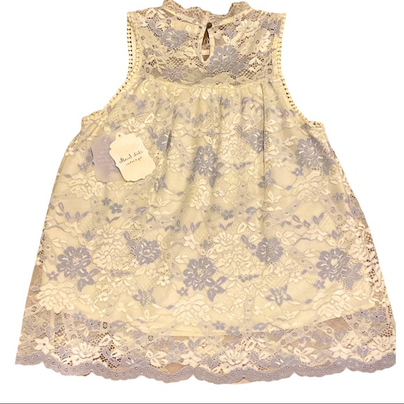 NWT Altar’d State Ivory Laced Sleeveless Blouse - Picture 1 of 4